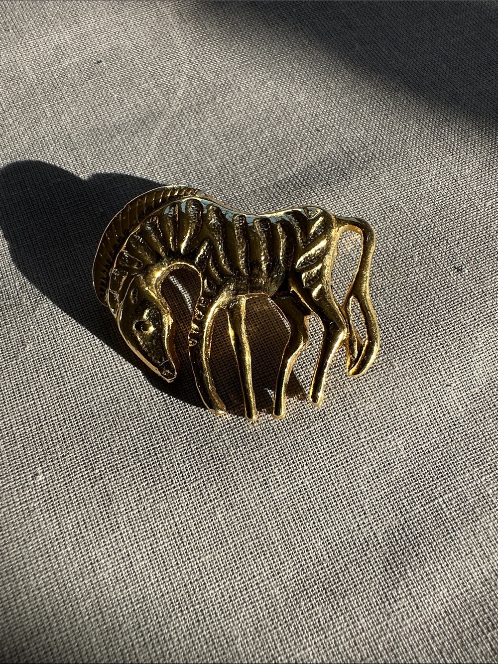 Gold Zebra Brooch Pin